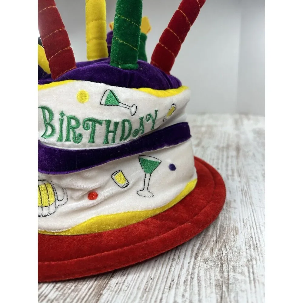 Elope‎ Adjustable One Size Birthday Cake Plush Hat Beer Mug Shot Glass Martini